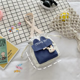 Women's Cartoon Bucket Bag Canvas Crossbody Bag