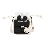 Women's Cartoon Bucket Bag Canvas Crossbody Bag
