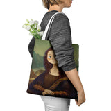 Oil Painting Shopping Bag Literary Retro Canvas Handbag