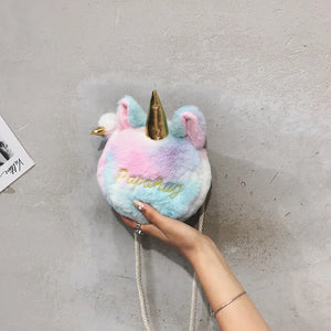 Ugly Cartoon Unicorn Plush Mini Messenger Shoulder Bag