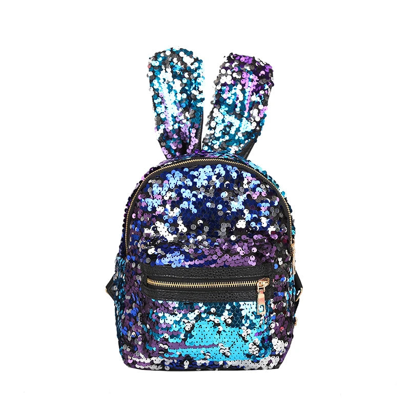 Mini Backpack Rabbit Ear Women Travel Shoulder Bags Colorful Bagpack Rucksack
