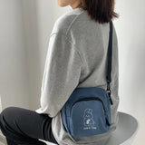 Japanese Harajuku Canvas Crossbody Bag Casual Satchel
