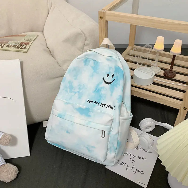 Smiley Harajuku School Backpack for Girls