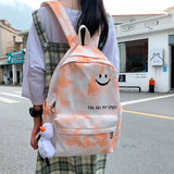 Smiley Harajuku School Backpack for Girls