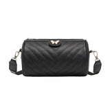 V-Pattern Shoulder Bag Cylinder Handbag