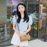 V-Pattern Shoulder Bag Cylinder Handbag