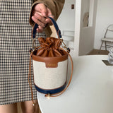 Casual Drawstring Faux Leather Crossbody Bag for Women