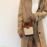 Casual Drawstring Faux Leather Crossbody Bag for Women