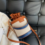 Casual Drawstring Leather Crossbody Bag for Women