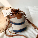 Casual Drawstring Leather Crossbody Bag for Women