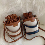 Casual Drawstring Leather Crossbody Bag for Women