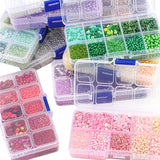Czech Crystal Glass Seed Beads Kit with Charms Box