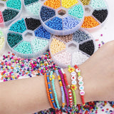 Czech Crystal Glass Seed Beads Kit with Charms Box