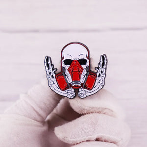 Skeleton Enamel Pin Punk Skull Gothic Halloween Brooch Lapel Pins