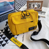 D0LF Canvas Messenger Bag Anti Theft Handbags Women Crossbody Bag Yellow