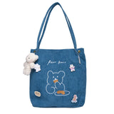 D0LF Corduroy Shoulder Bag Casual Tote Handbag for Wedding Gym Bags