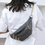 D0LF Fanny Pack Zippered Waist Bag for Girls Women Ladies