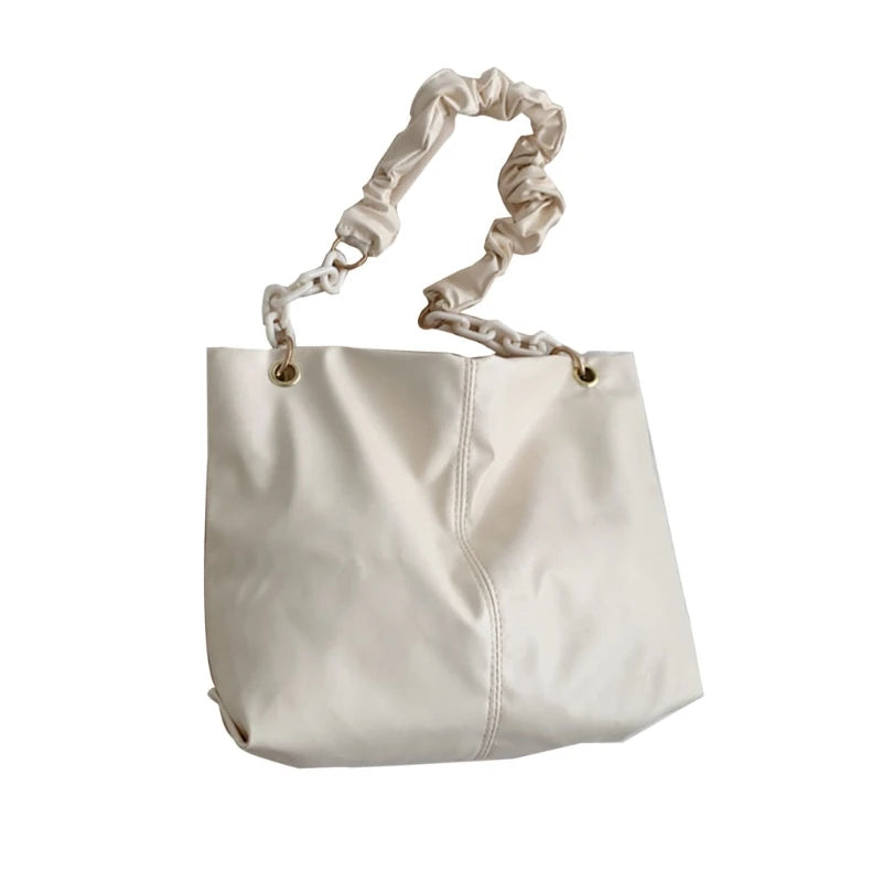 D0LF Women's Chain Shoulder Bag PU Leather Underarm Bag