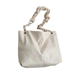 D0LF Women's Chain Shoulder Bag PU Leather Underarm Bag