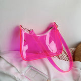 D0LF Vintage Ladies Clear Handbag Hobos Purse Bag