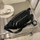 D0LF Women's Waist Bag Chest Bags PU Leather Fanny Pack Multifunction