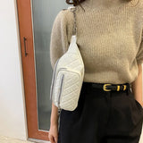 D0LF Women's Waist Bag Chest Bags PU Leather Fanny Pack Multifunction