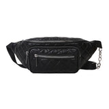 D0LF Women's Waist Bag Chest Bags PU Leather Fanny Pack Multifunction