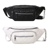D0LF Women's Waist Bag Chest Bags PU Leather Fanny Pack Multifunction