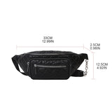 D0LF Women's Waist Bag Chest Bags PU Leather Fanny Pack Multifunction