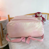 D0LF Holographic Backpack for Women College School Bags Teenage Girls