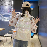 D0LF Holographic Backpack for Women College School Bags Teenage Girls