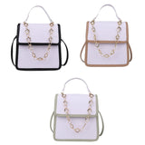 D0LF Chain Travel Bag PU Leather Shoulder Bags Women Stone Pattern Crossbody Han