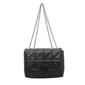 Rhombic Crossbody Bag Retro Chain Strap Embroidery Thread Shoulder Clutch
