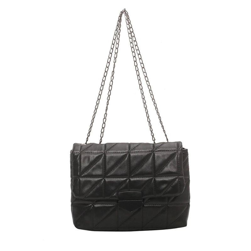 Rhombic Crossbody Bag Retro Chain Strap Embroidery Thread Shoulder Clutch