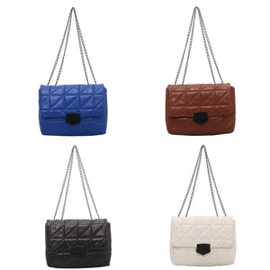Rhombic Crossbody Bag Retro Chain Strap Embroidery Thread Shoulder Clutch