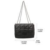 Rhombic Crossbody Bag Retro Chain Strap Embroidery Thread Shoulder Clutch