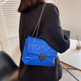 Rhombic Crossbody Bag Retro Chain Strap Embroidery Thread Shoulder Clutch