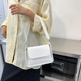 D0LF PU Leather Women Shoulder Underarm Bag Small Square Flap Handbags Tote