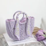 D0LF Straw Tote Bag Large Handbag for Girls