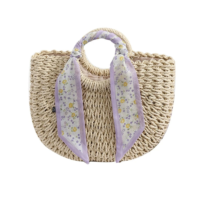 D0LF Straw Tote Bag Large Handbag for Girls