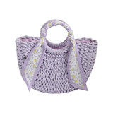 D0LF Straw Tote Bag Large Handbag for Girls