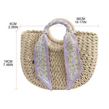 D0LF Straw Tote Bag Large Handbag for Girls