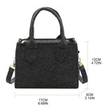 D0LF Women Small Felt Handbag Shoulder Messenger Crossbody Shopping Bags Satchel