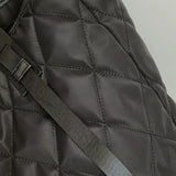 D0LF Women Large Capacity Nylon Tote Bag Quilted Solid Work Shoulder Handbag