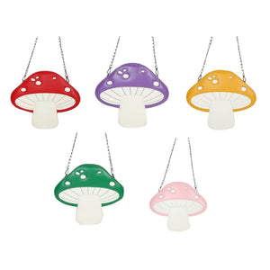 D0LF Mushroom Shape PU Leather Shoulder Crossbody Bag Tote Chain Satchel Purse