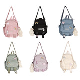 D0LF Women Nylon Backpack Convertible Shoulder Bags