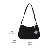D0LF Women Retro Handbag Nylon Shoulder Underarm Top Handle Bag