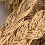 D0UD Women Beach Straw Shoulder Messenger Bag Tassel Boho Hollow Out