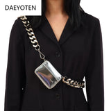 Metal Chain Shoulder Bag Mini Chest Bag Women Motorcycle Bags Coin Purse Ins Hot