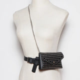 Rivet Belt Bag Leather Fanny Pack Small Waist Bags Punk Purse ZM0768
